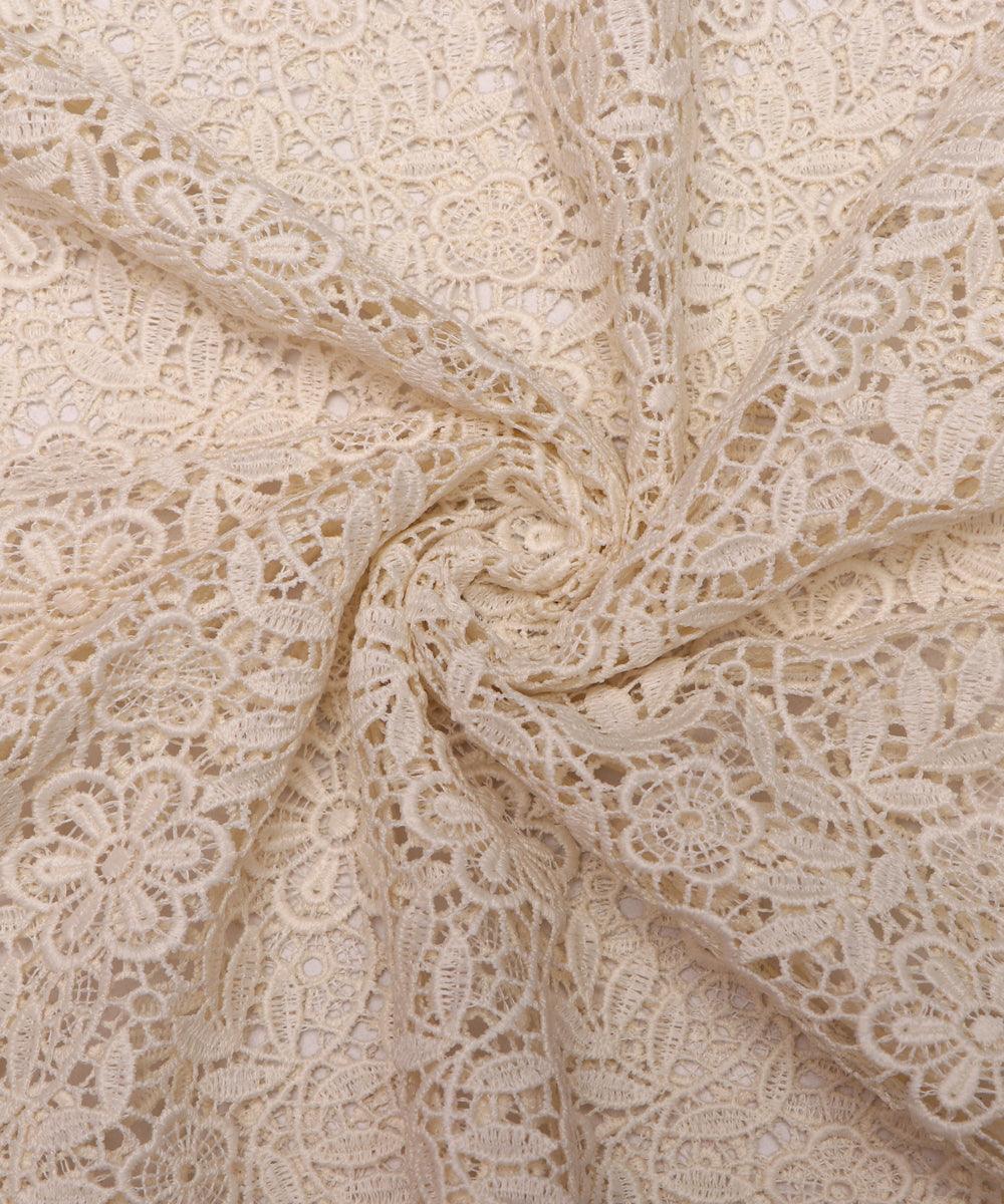 white floral pattern crosia fabic