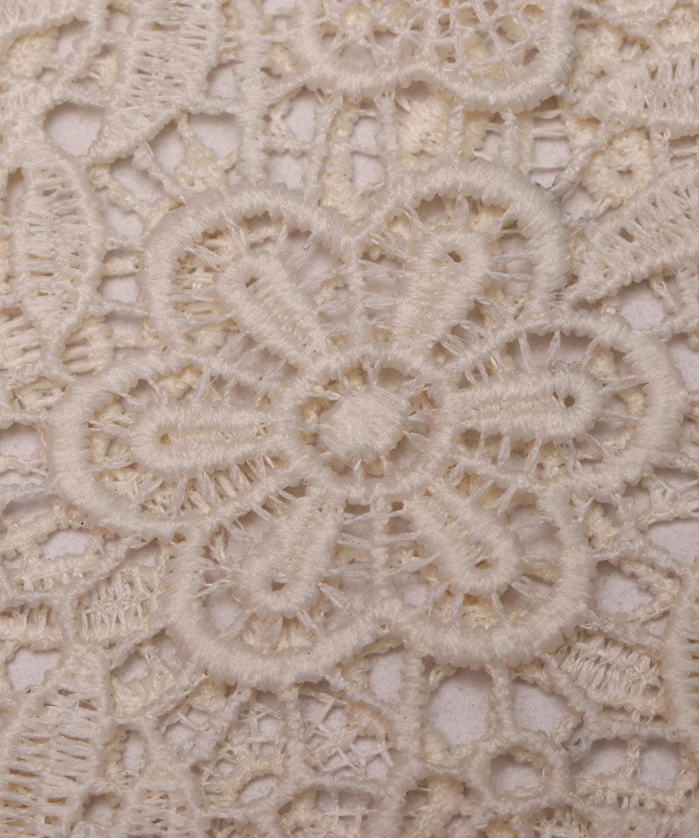 white floral pattern crosia fabic
