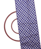 Midnight Blue Colour Checks Pattern Gotta Raw Silk Fabric