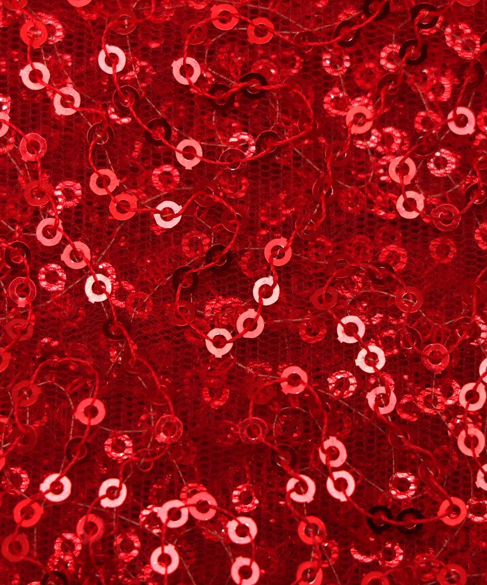 red small heavy sequin net fabric o132 5682