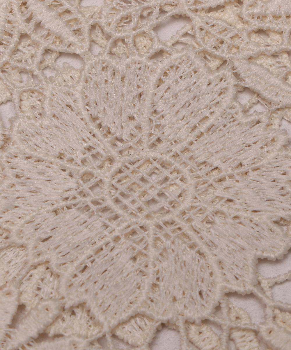 off white floral pattern crosia fabic