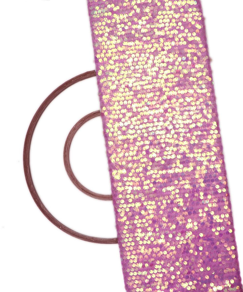 lavender sequin net embroidery fabric