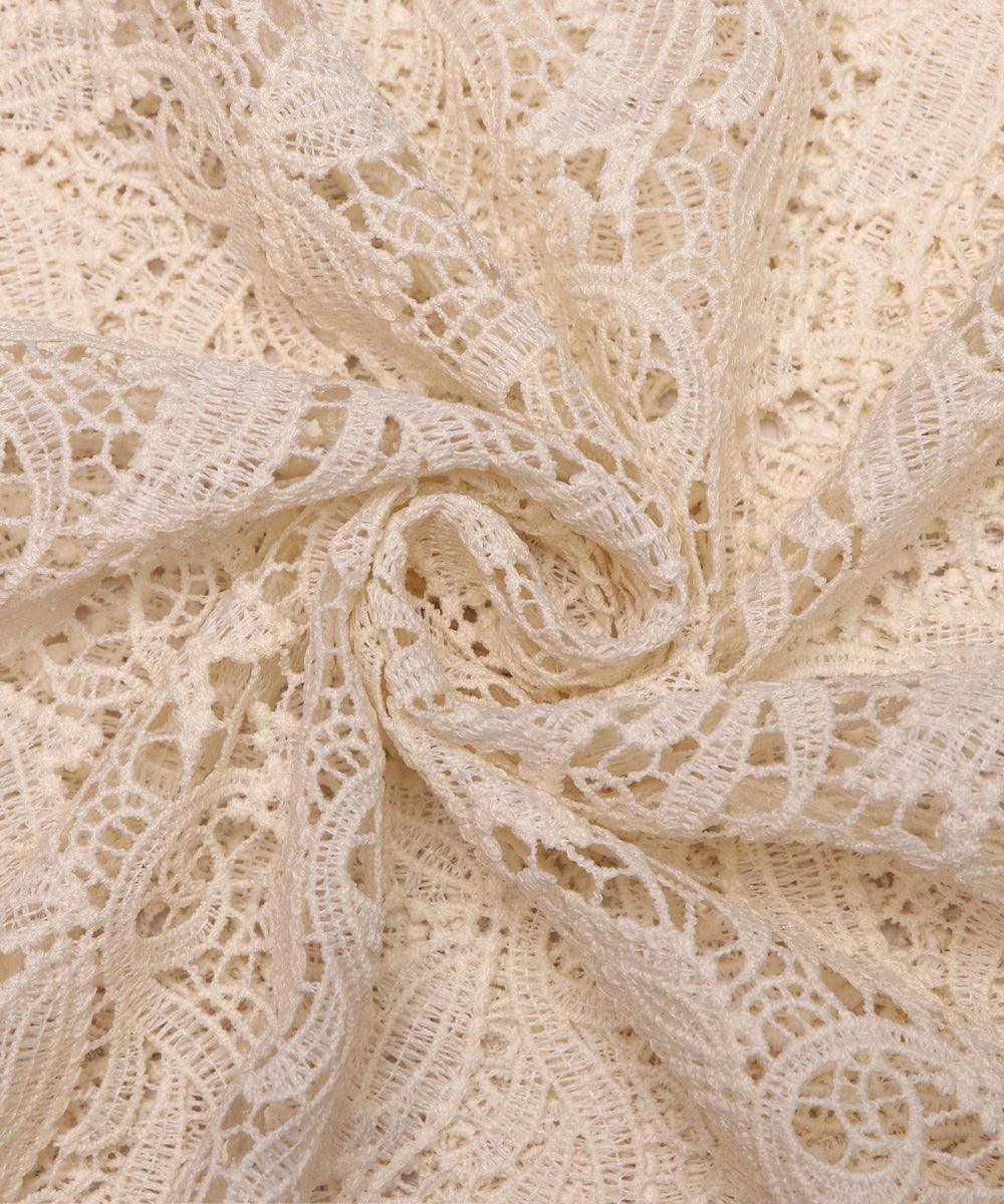 off white leaf pattern crosia fabic
