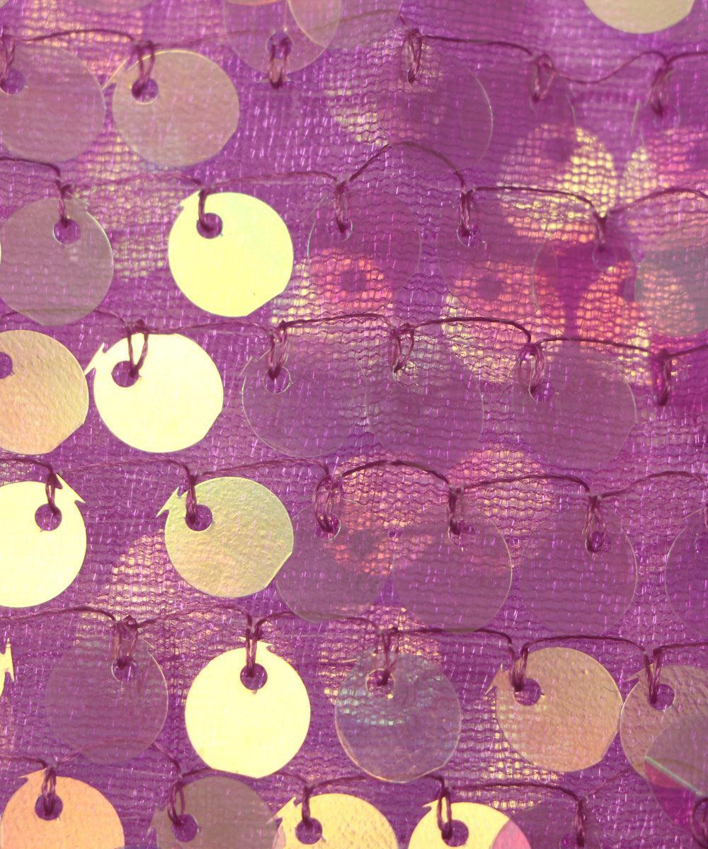 lavender sequin net embroidery fabric