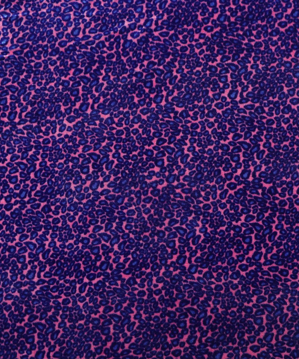 pink and blue unique print velvet fabric b106 5422