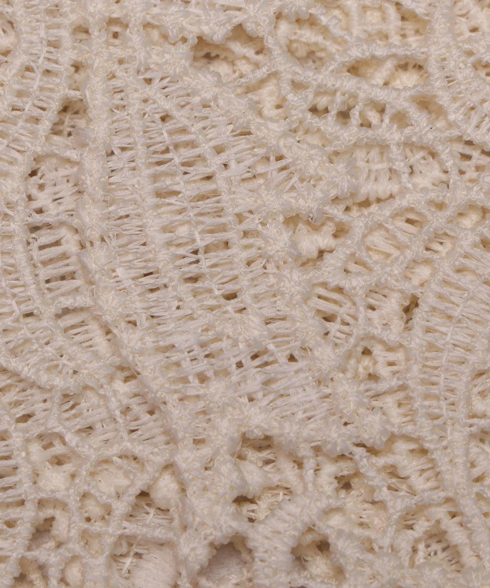 off white leaf pattern crosia fabic