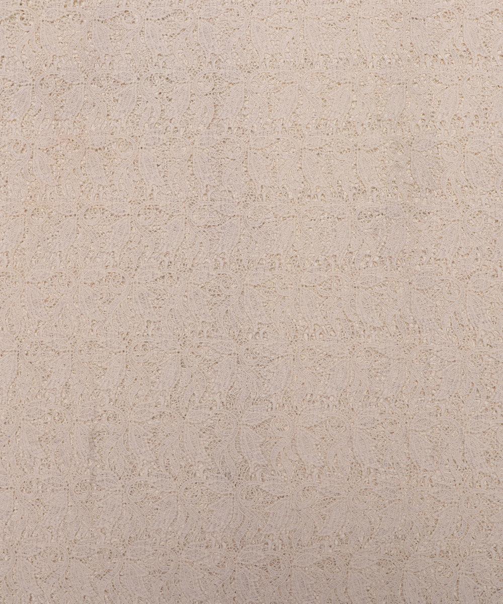 off white leaf pattern crosia fabic