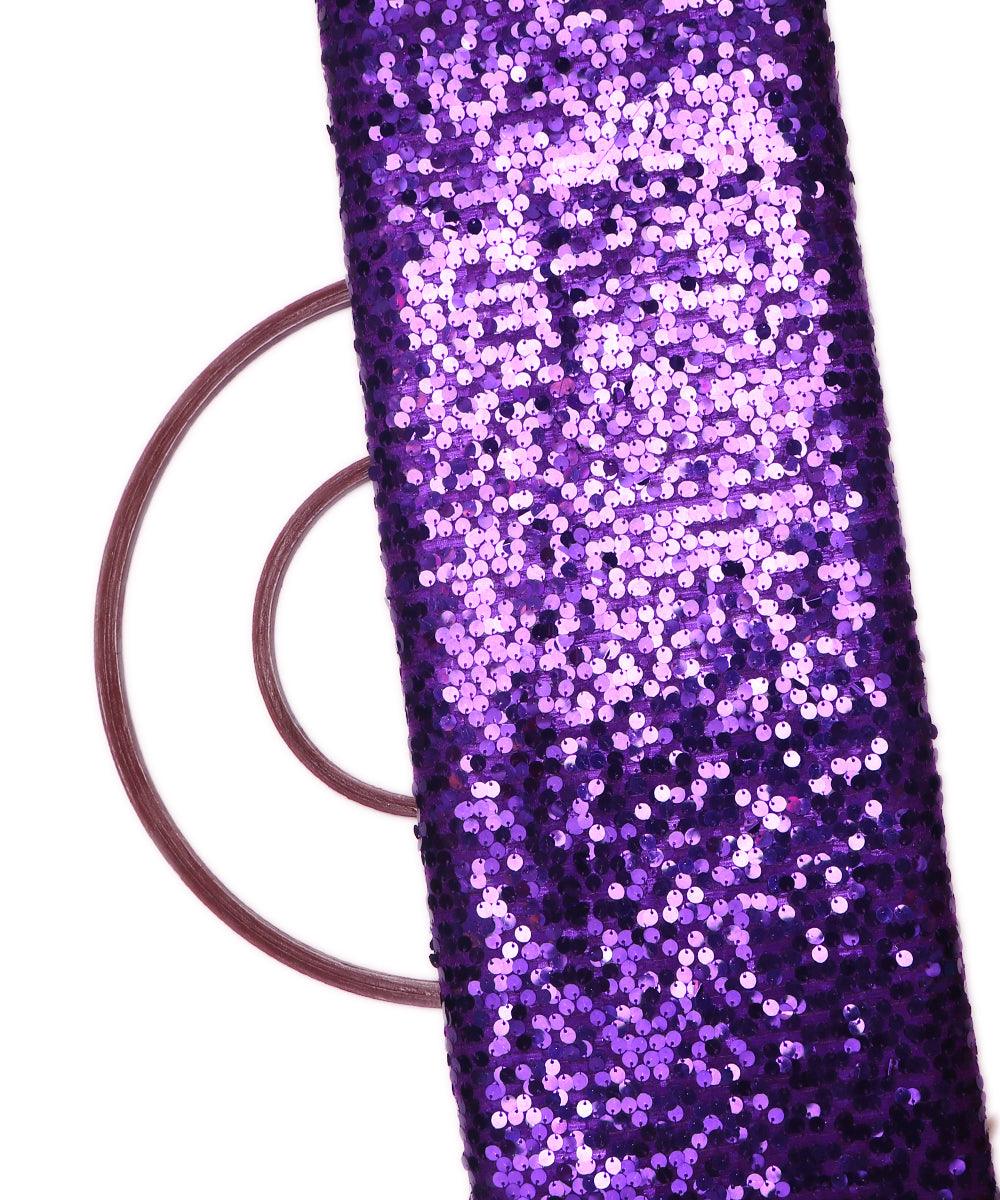 purple sequin net embroidery fabric