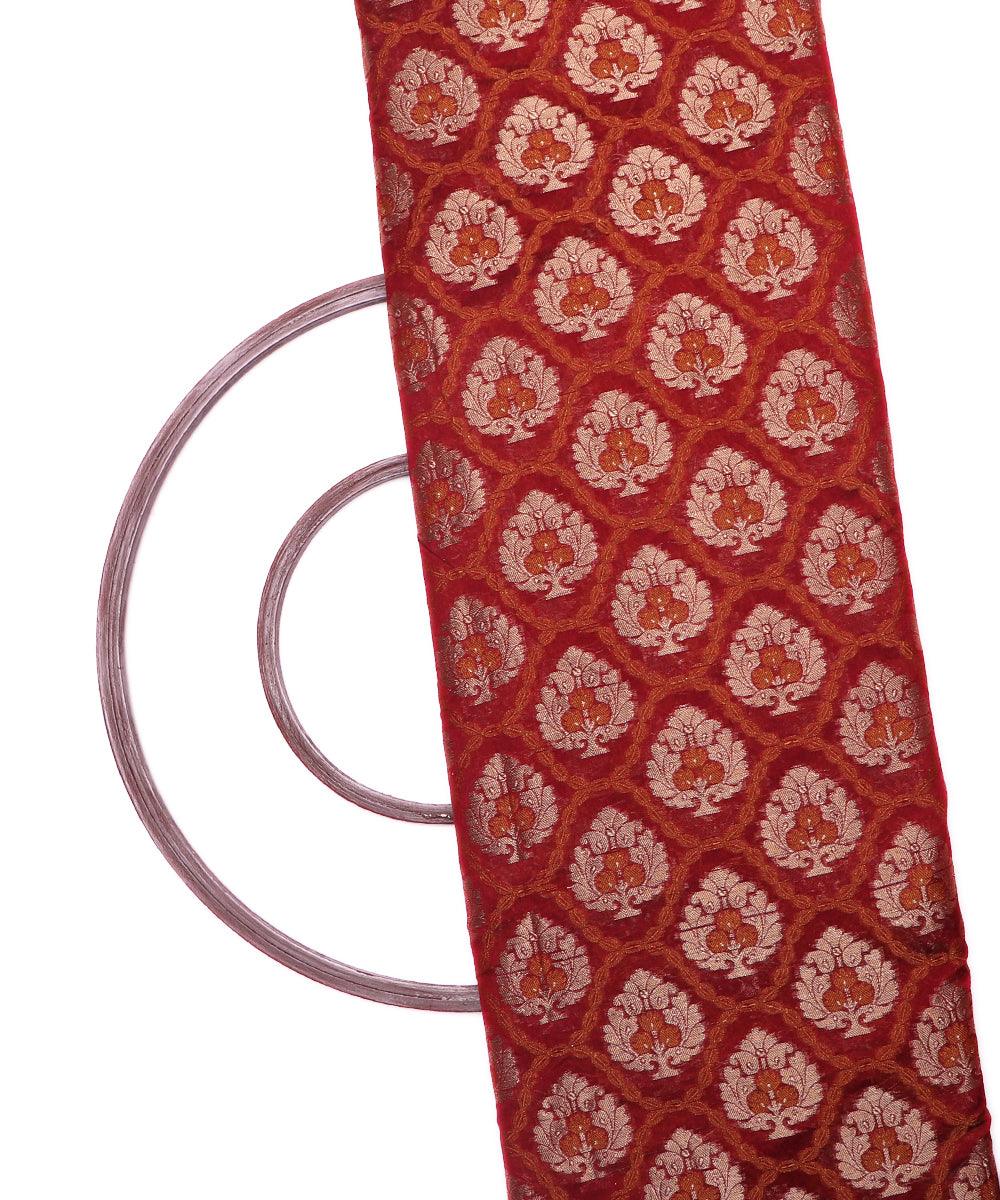 golden tree pattern chanderi silk fabric