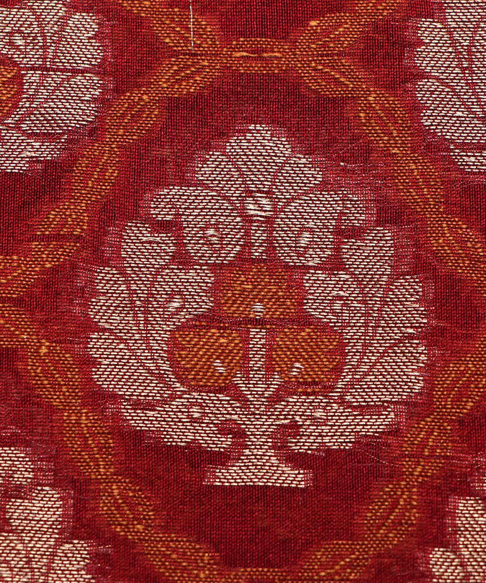 golden tree pattern chanderi silk fabric