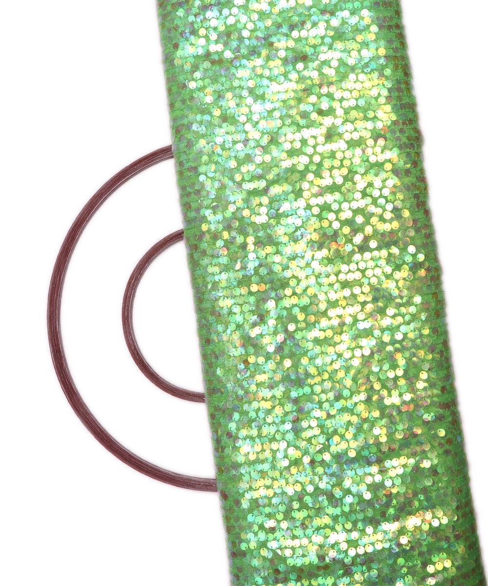 green sequin net embroidery fabric