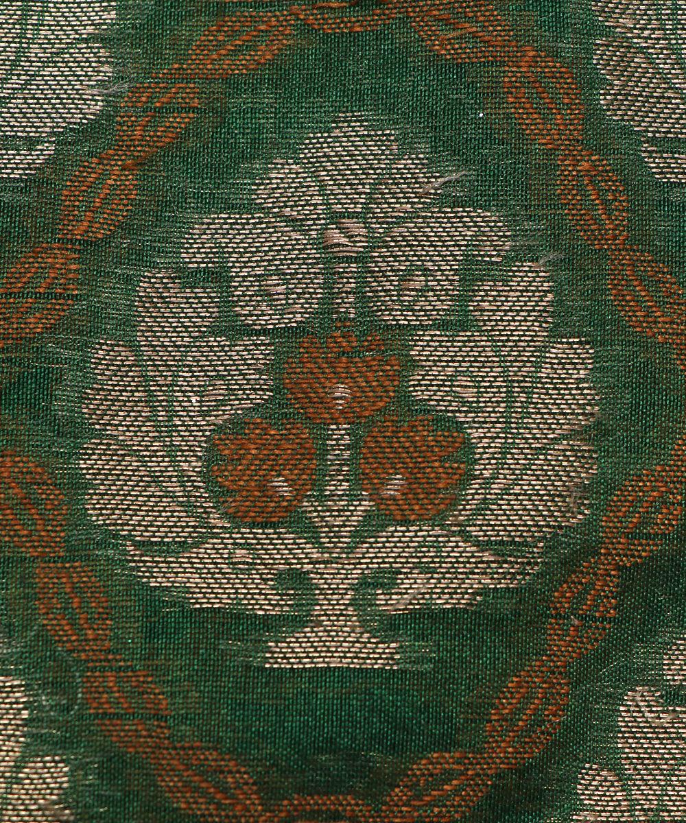 golden tree pattern chanderi silk fabric 1