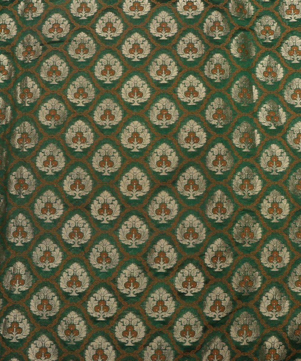 golden tree pattern chanderi silk fabric 1