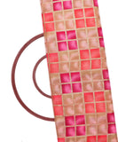 Light Brown Colour Checks Pattern Kota Doria Fabric