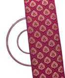 Pink Colour Tree Pattern Chanderi Silk Fabric