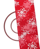 Red Colour Floral Net Sequin Embroidery Fabric