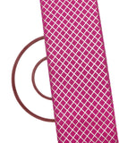 Magenta Colour Checks Pattern Gotta Raw Silk Fabric