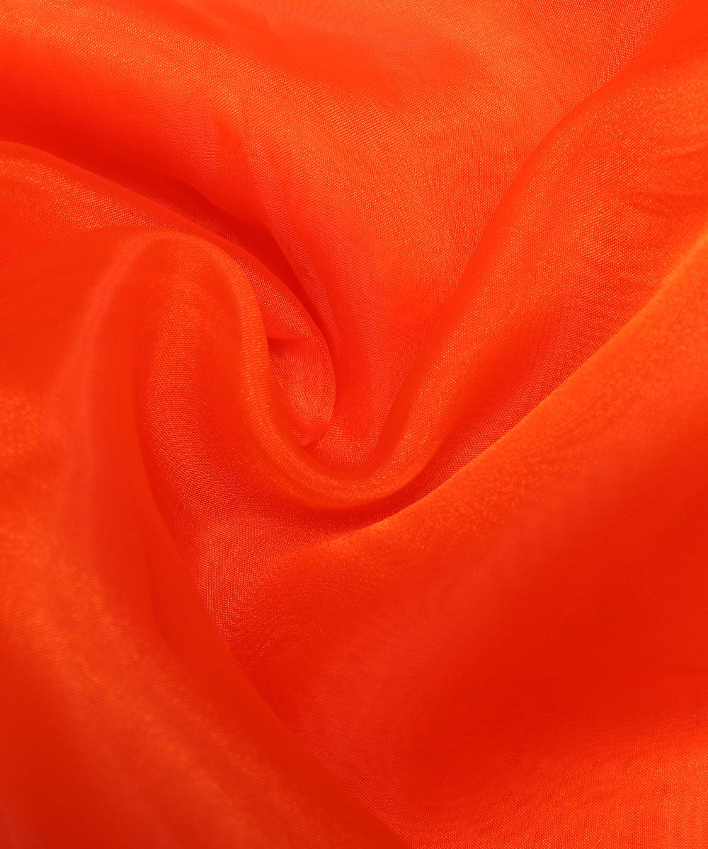 orange plain tissue organza silk fabric