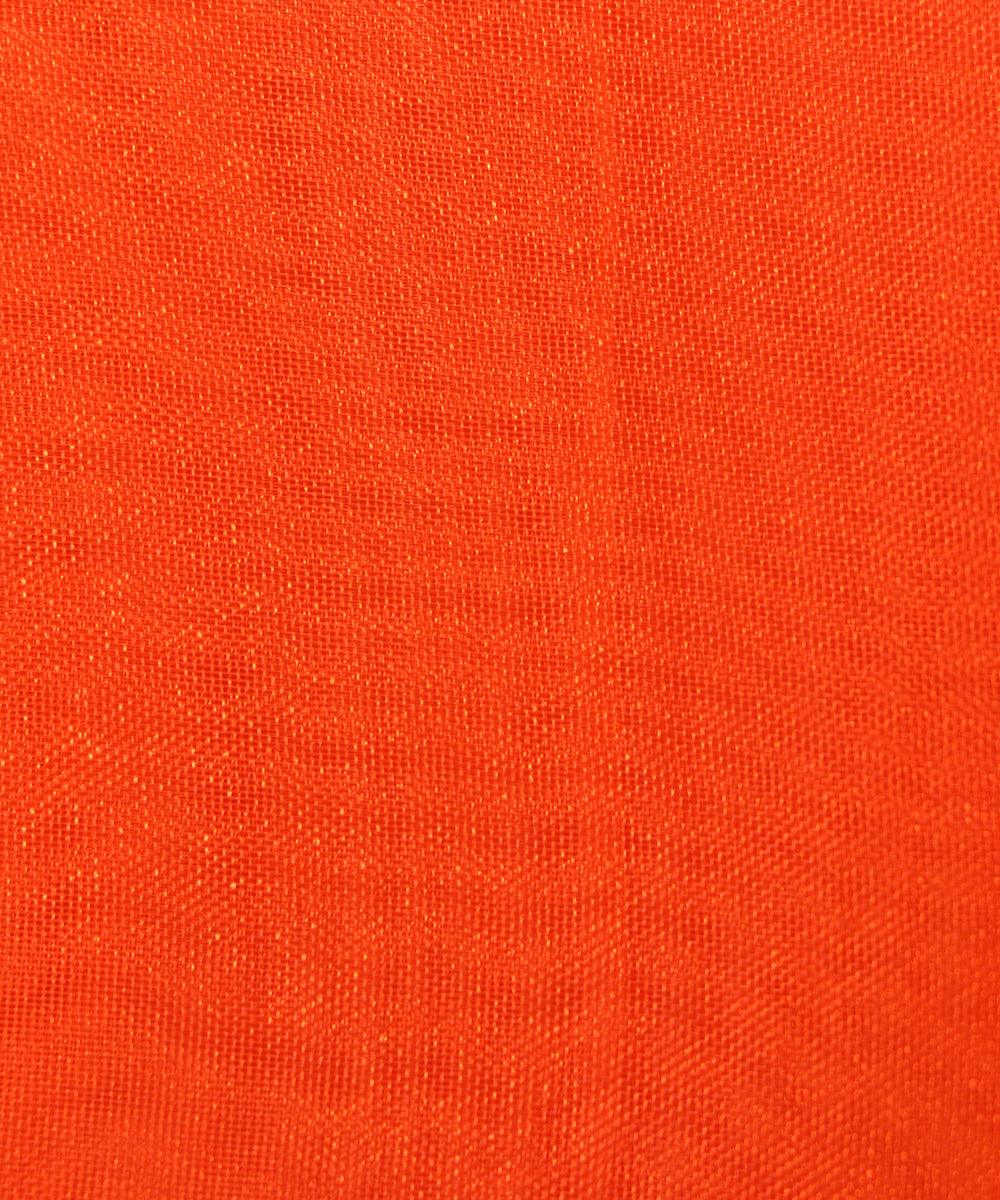 orange plain tissue organza silk fabric