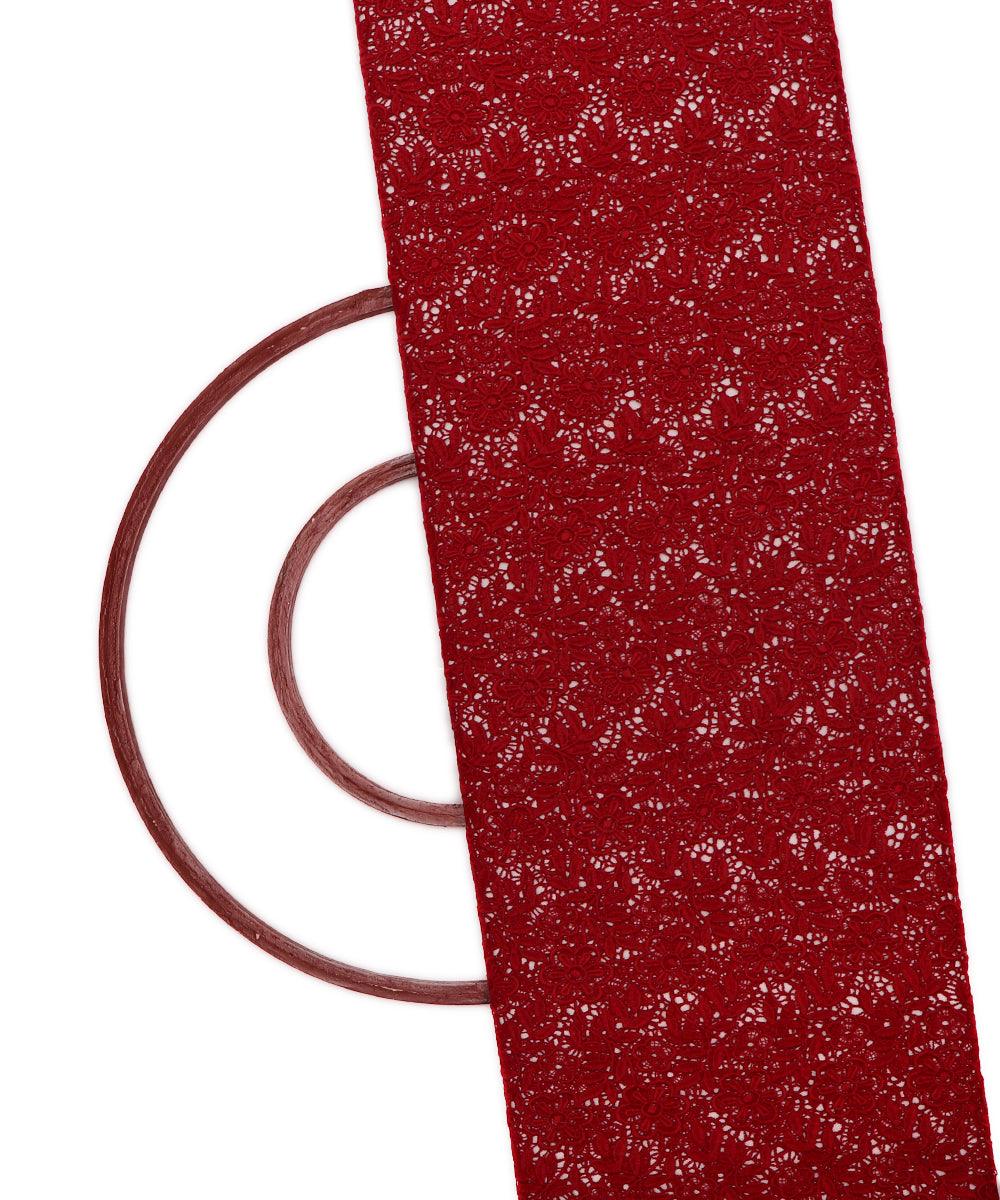 maroon floral crosia fabic b145 3824