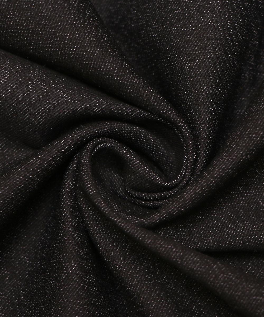 black plain denim lycra fabric