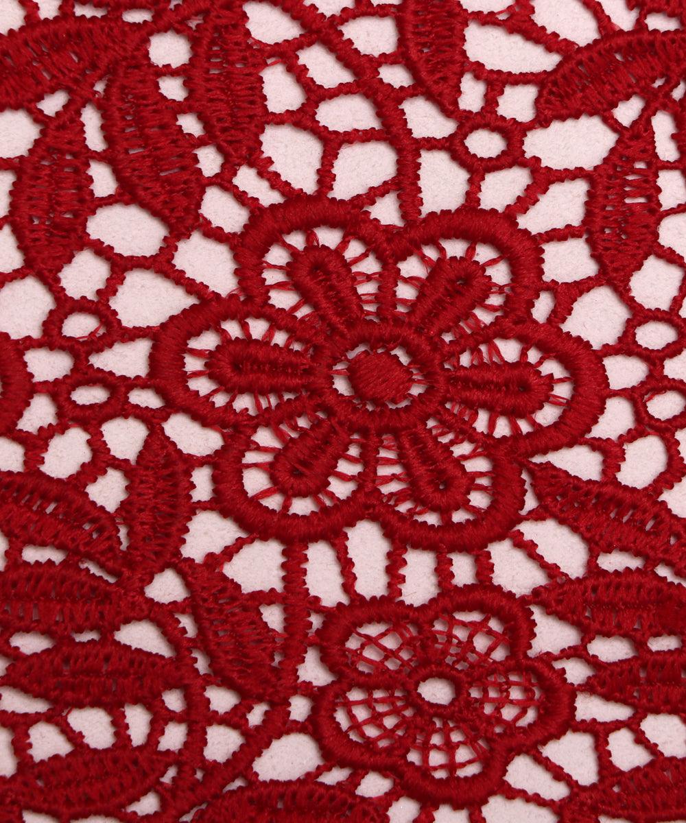 maroon floral crosia fabic b145 3824