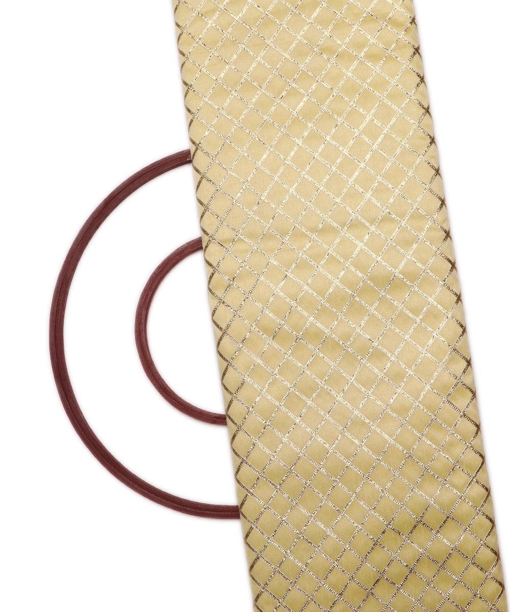 lemon checks pattern gotta raw silk fabric