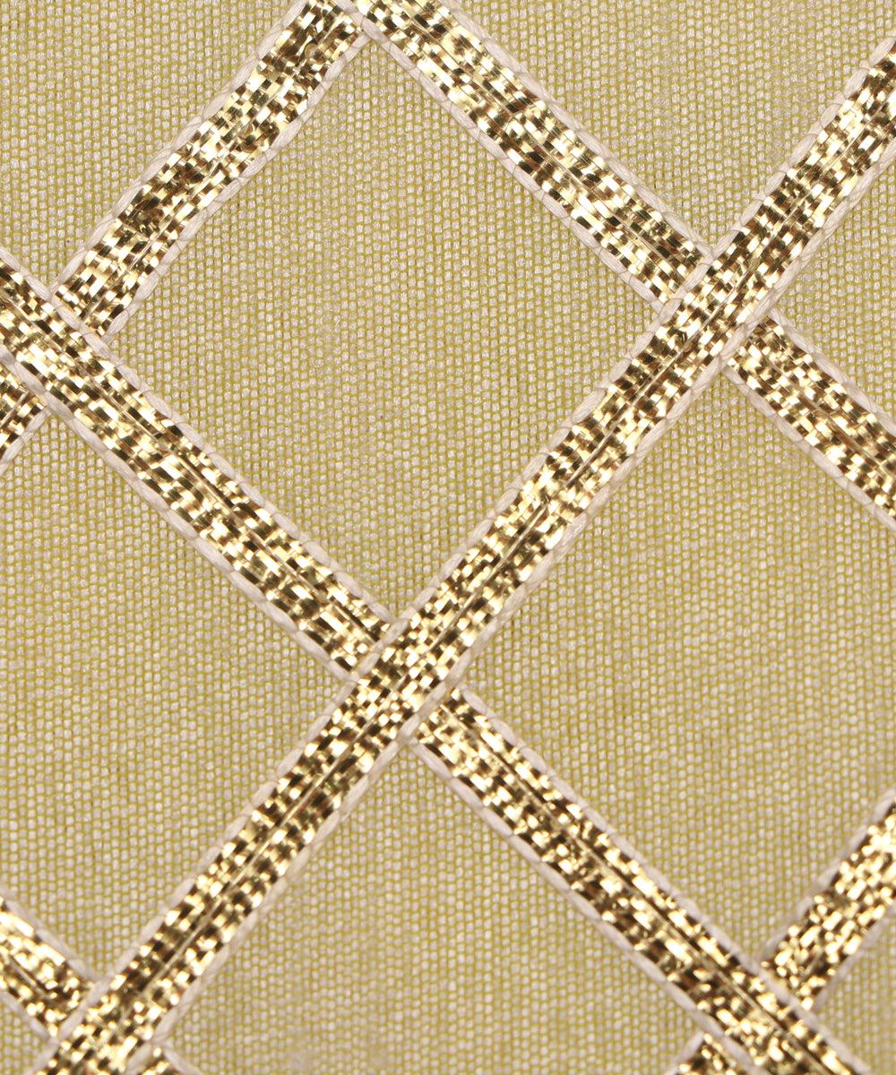 lemon checks pattern gotta raw silk fabric