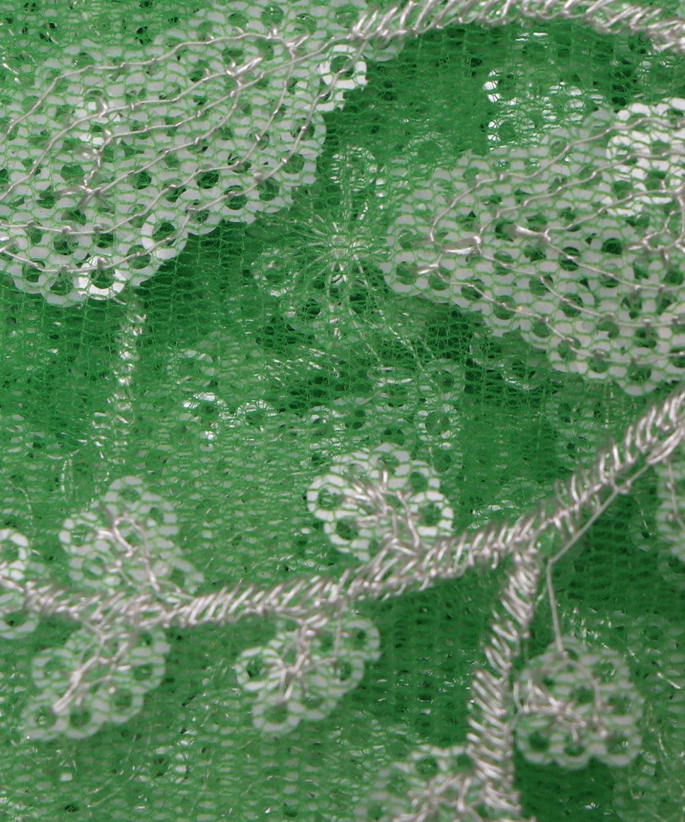 light green and white floral net sequin embroidery fabric b131 3485