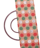 Rose Green Colour Big Polka Pattern Chanderi Silk Fabric