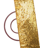 Yellow Sequin Net Embroidery Fabric