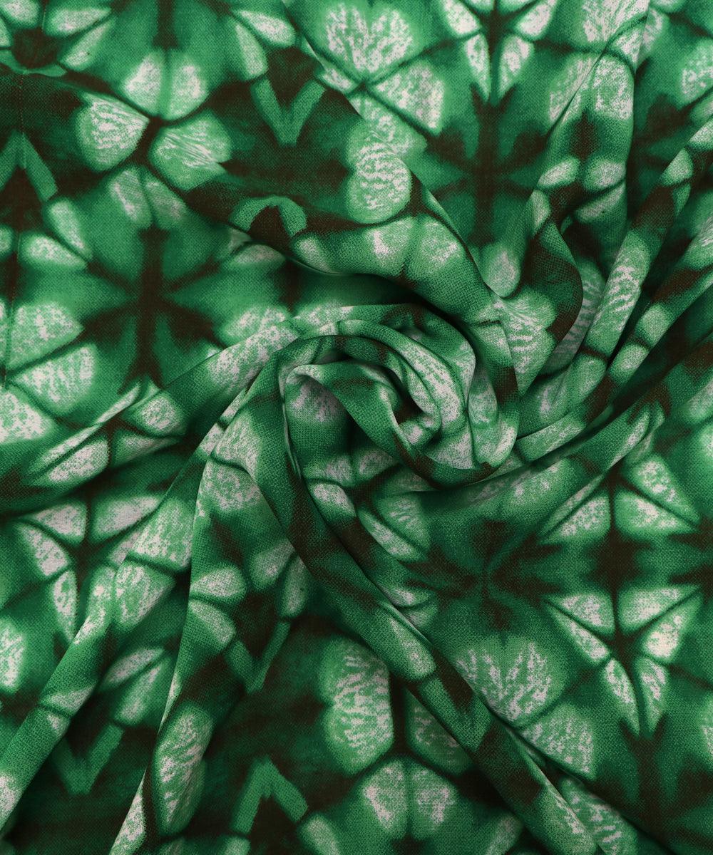 green and black shibori print georgette fabric b103 4291