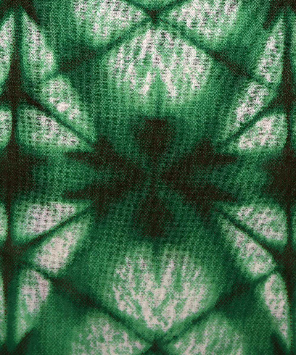 green and black shibori print georgette fabric b103 4291