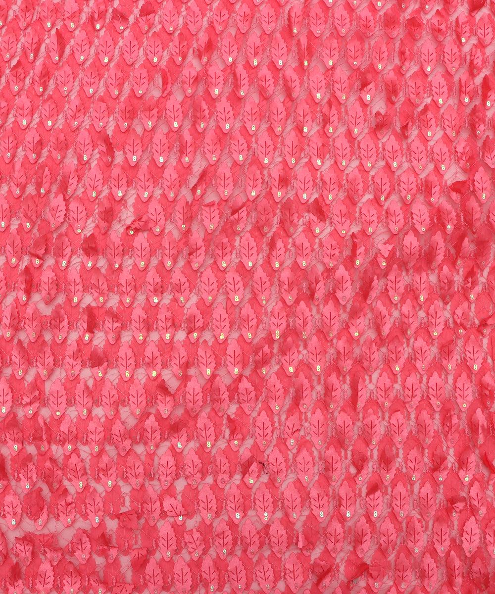 red feather net embroidery fabric