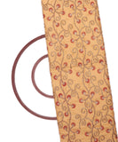Golden Colour Floral Pattern Embroidery Silk Blouse Material (1 Meter )