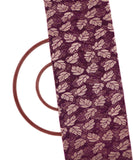 Wine Colour  Foil Print Cut Work Net Fabric