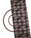 Navy Blue Colour Foil Print Cut Work Net Fabric