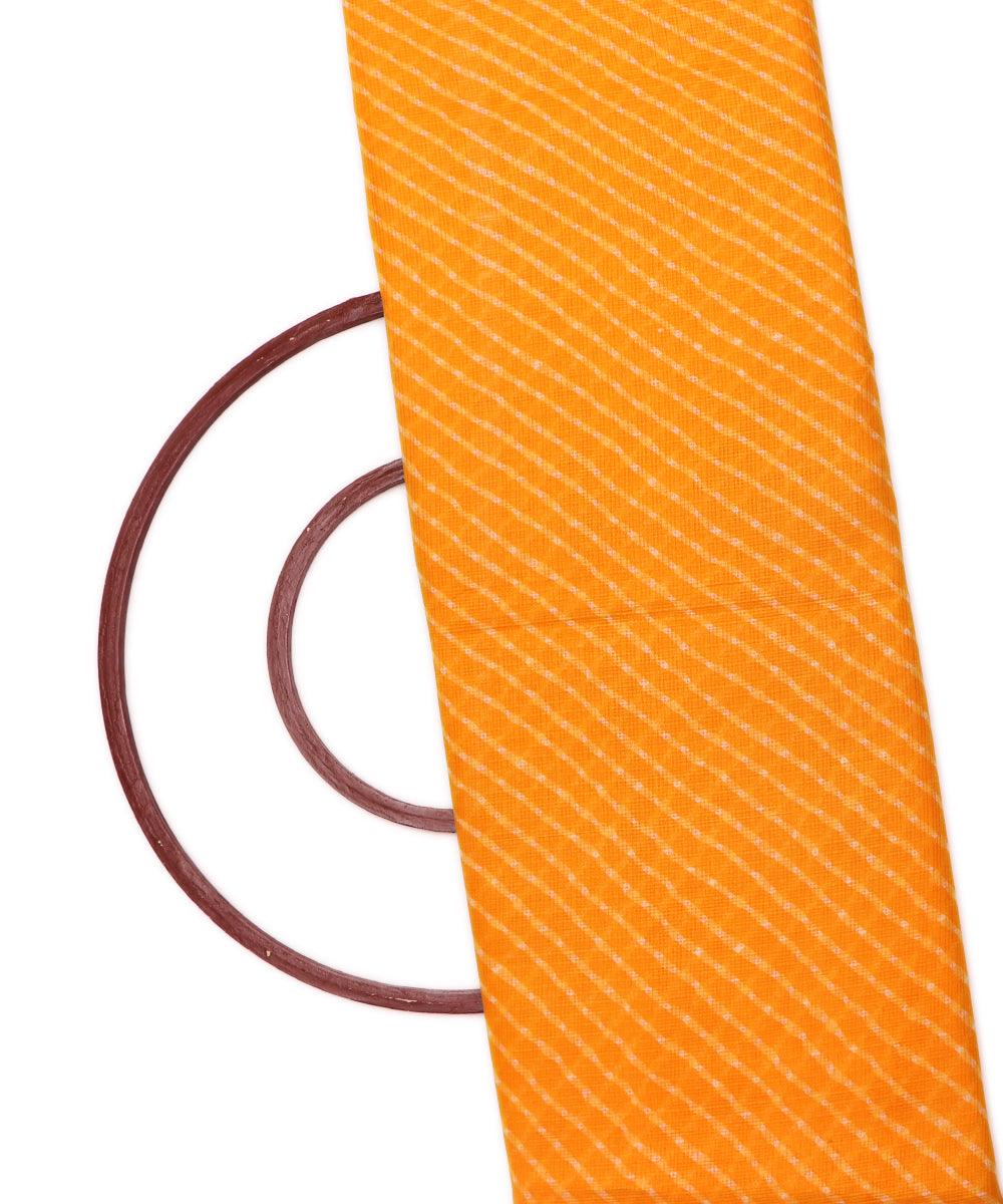 yellow and white lehariya kota doria fabric b136 4157