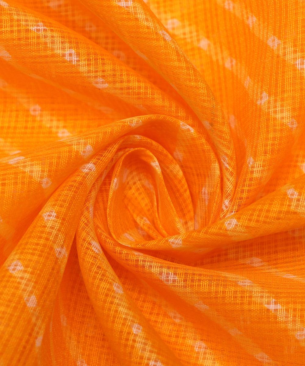 yellow and white lehariya kota doria fabric b136 4157