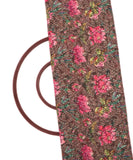 Brown Colour Floral Digital Print ChikanKari Work Georgette Fabric