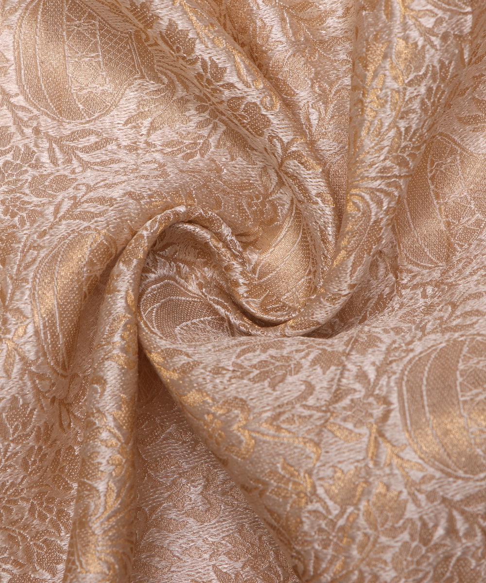 ivory pot pattern brocade silk fabric