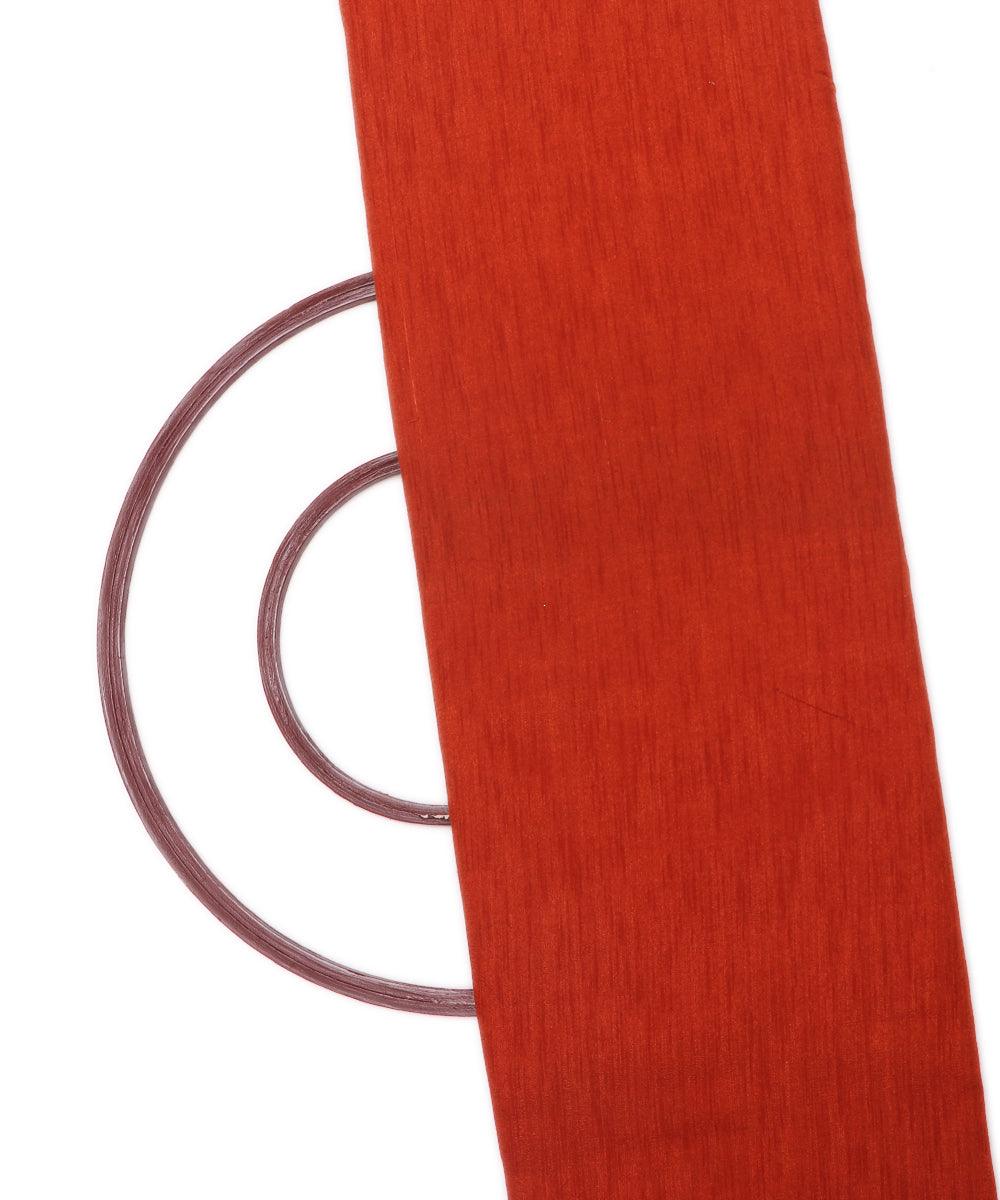 rust plain raw silk