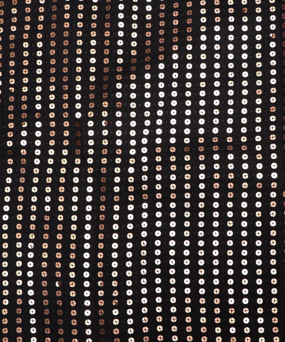 black sequin embroidery uppada silk fabric b121 4032