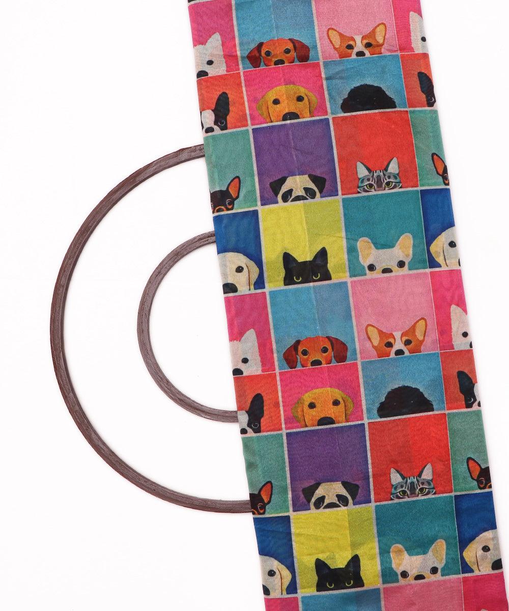 multi color animal print digital silk fabric