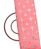 Coral Colour Mirror Embroidery Uppada Silk Fabric