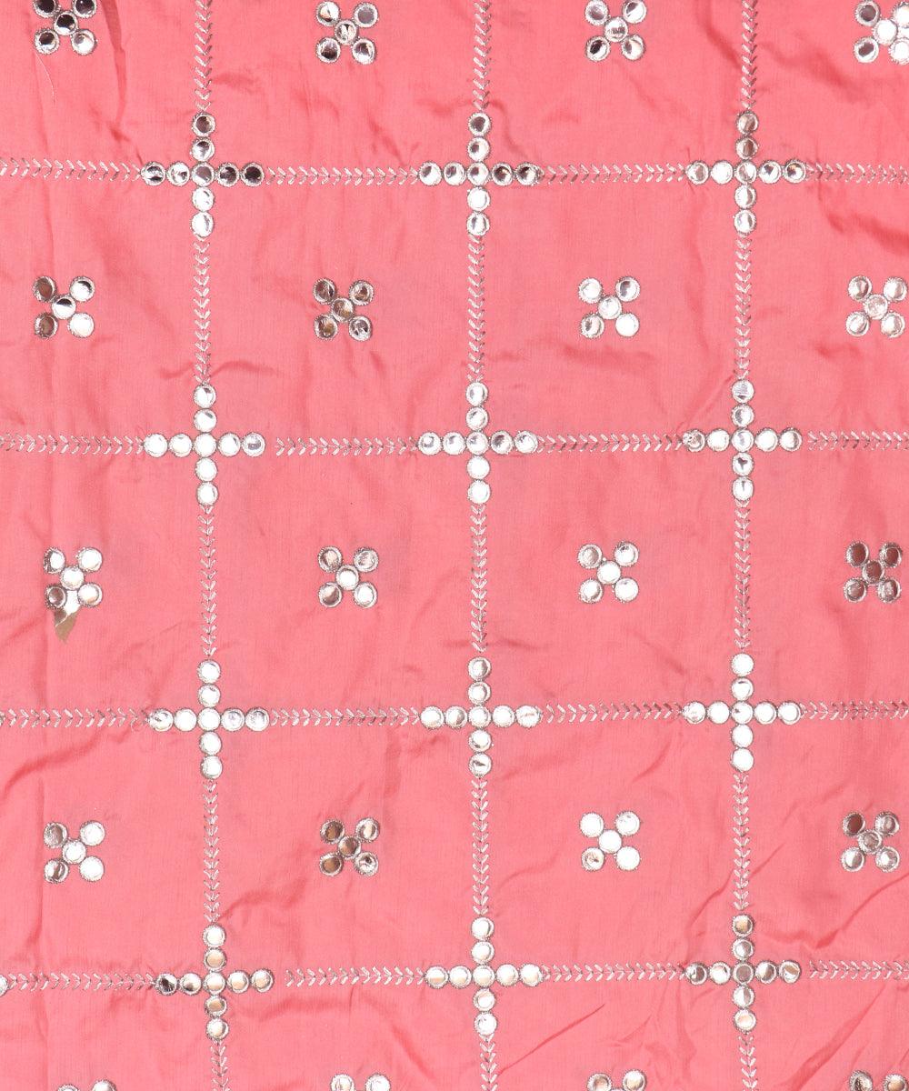 coral mirror embroidery uppada silk fabric rs121 5594