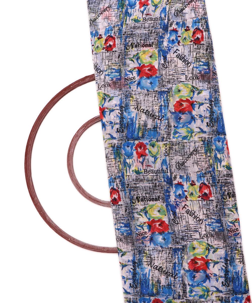 multi floral print georgette fabric