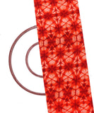 Orange and White Shibori Print Georgette Fabric