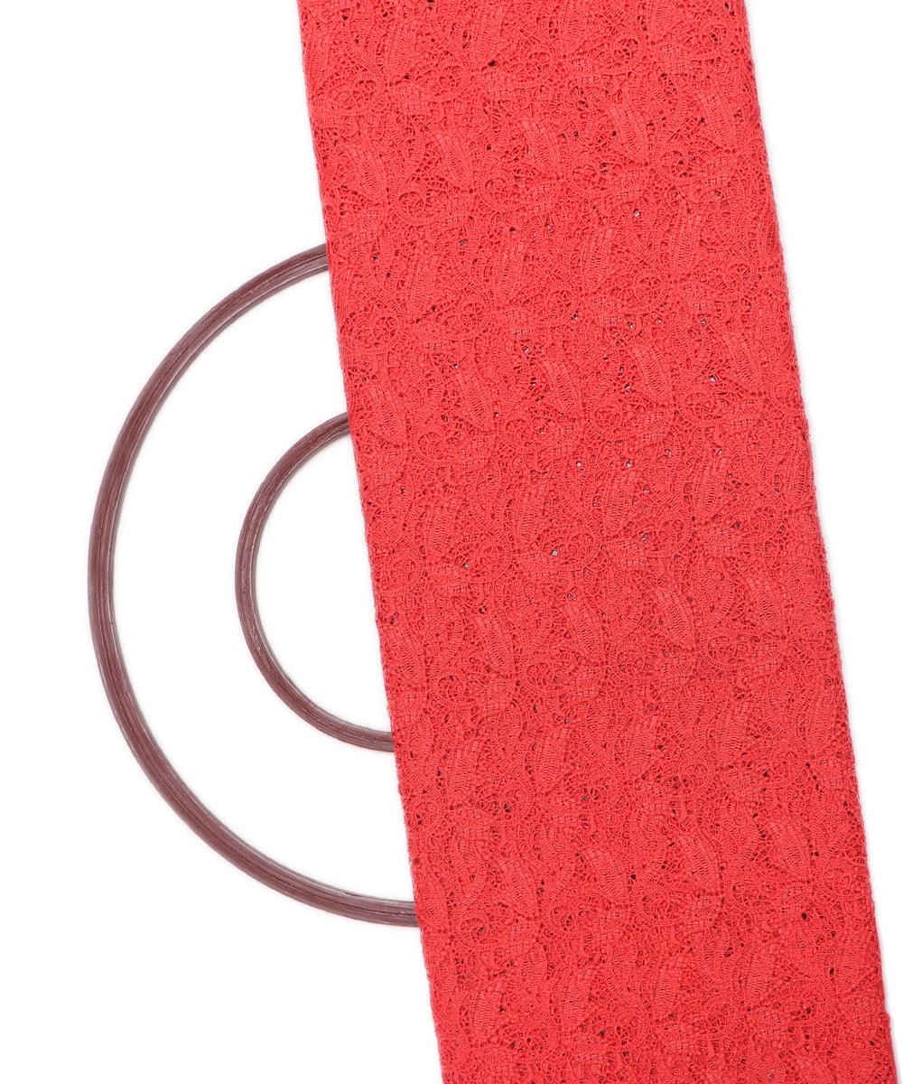 coral leaf print crosia fabic