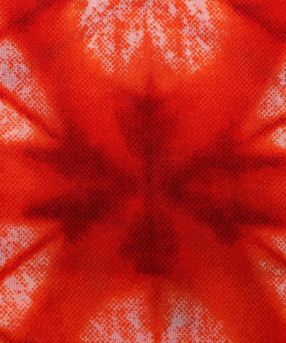 orange and white shibori print georgette fabric b103 4313